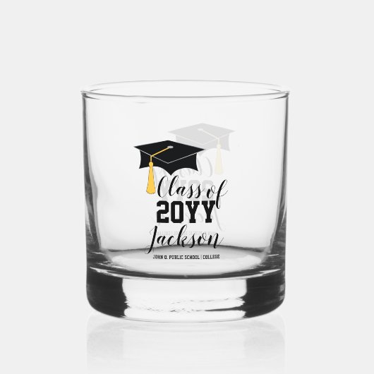 Afstudeerdop met Tassel Class Year Whisky Glas (Voorkant)
