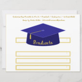 Afstudeerdop Navy Blue Paper Pet Gold Afstuderen (Voorkant)