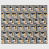 Afstudeerdop op een vlammende honkbal cadeaupapier (Vlak)