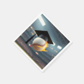 Afstudeerdop op een vlammende honkbal servet (Hoek)