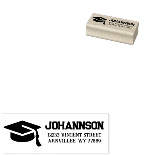 Afstudeerdop Retouradres Rubber Stamp Rubberstempel (Gestempeld)