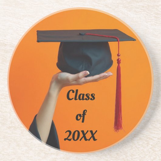 Afstudeerdop Ronde zandsteen Onderzetter (Voorkant)