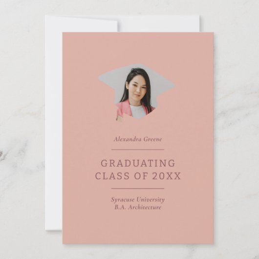 Afstudeerdop Roze Maroon 1 Foto Afstuderen Aankondiging (Voorkant)