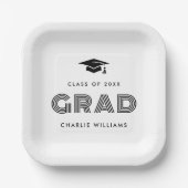 Afstudeerdop Student Afstudeerder naam klasse wit Papieren Bordje (Voorkant)
