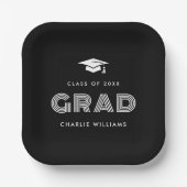 Afstudeerdop Student Afstudeerder naam klasse zwar Papieren Bordje (Voorkant)