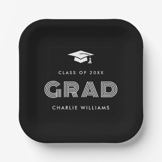 Afstudeerdop Student Afstudeerder naam klasse zwar Papieren Bordje (Voorkant)