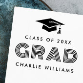 Afstudeerdop Student modern Afstudeerder naam klas Rubberstempel