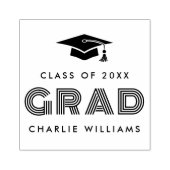 Afstudeerdop Student modern Afstudeerder naam klas Rubberstempel (Afrduk)