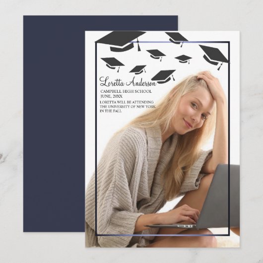 Afstudeerdop Transparantie Fotoaankondiging Aankondiging (Voorkant / Achterkant)