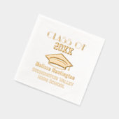 Afstudeerdop Vetgedrukte naam "Class of" Year #2C Folie Servetten (Links)