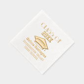 Afstudeerdop Vetgedrukte naam "Class of" Year #2C Folie Servetten (Rechts)