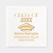 Afstudeerdop Vetgedrukte naam "Class of" Year #2C Folie Servetten (Voorkant)