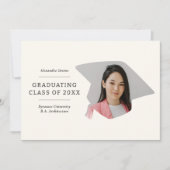 Afstudeerdop Zwart en Ivoor 1 Foto Afstuderen Aankondiging (Voorkant)