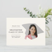 Afstudeerdop Zwart en Ivoor 1 Foto Afstuderen Aankondiging (Staand voorkant)