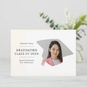 Afstudeerdop Zwart en Ivoor 1 Foto Afstuderen Aankondiging (Staand voorkant)