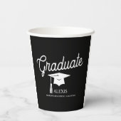 Afstudeerdop Zwart Wit Klasse van Papieren Bekers (Achterkant)