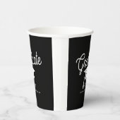 Afstudeerdop Zwart Wit Klasse van Papieren Bekers (Rechts)