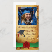 AFSTUDEEREN RODE BRUINE WAX ZEGEL MONOGRAM groen Aankondiging (Voorkant / Achterkant)