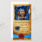 AFSTUDEEREN ROOD BRUINE WAX ZEGEL MONOGRAM blauw Aankondiging (Voorkant / Achterkant)