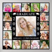 Afstudeerfeest 17 Fotocollage gepersonaliseerd Poster (Voorkant)