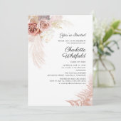 Afstudeerfeest 2024 Script Pampas Grass Floral Kaart (Staand voorkant)