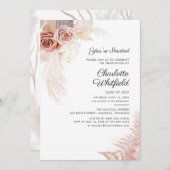 Afstudeerfeest 2024 Script Pampas Grass Floral Kaart (Voorkant / Achterkant)