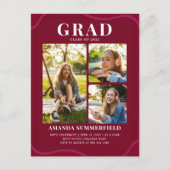 Afstudeerfeest 2025 Afstudeerder Foto's Bourgogne Uitnodiging Briefkaart (Voorkant)