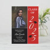 Afstudeerfeest 2025 Afstudeerder Pet Rood Kaart (Staand voorkant)