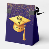 Afstudeerfeest 2025 afstuderen blauw goud bedankdoosjes (Achterkant)