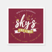 Afstudeerfeest 2025 Bourgogne Afstudeerder Papier Servet (Voorkant)