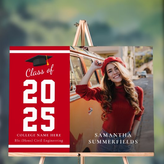 Afstudeerfeest 2025 Foto Afstudeerder Acryl Bord (Neutraal)