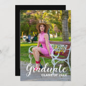 Afstudeerfeest 2025 Foto - Chic Script Kaart (Voorkant / Achterkant)