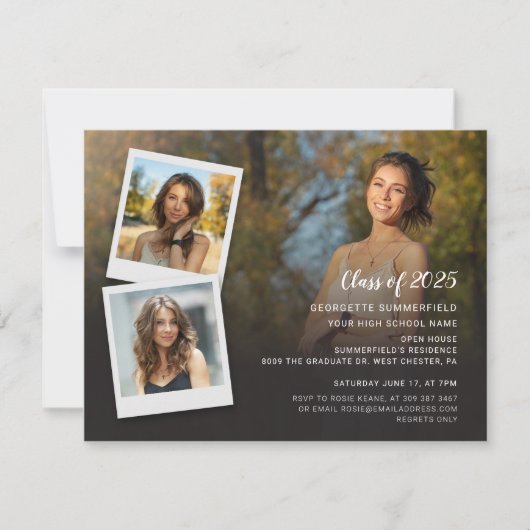 Afstudeerfeest 2025 Fotocollage Uitnodiging (Voorkant)