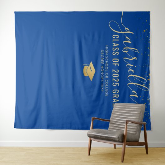 Afstudeerfeest 2025 Fotohokje Selfie-achtergrond B Wandkleed (In Situ (horizontaal))