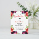 Afstudeerfeest 2025 Girly Blush Pink Floral Briefkaart (Staand voorkant)