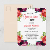 Afstudeerfeest 2025 Girly Blush Pink Floral Briefkaart (Voorkant / Achterkant)