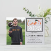 Afstudeerfeest 2025 Open Huis Foto Sinaasappel Kaart (Staand voorkant)