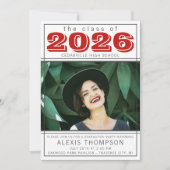Afstudeerfeest 2026 Open Huis Foto Rood Kaart (Voorkant)