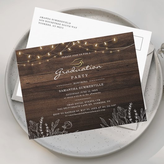 Afstudeerfeest 2026 Script Grad-feest Uitnodiging Briefkaart