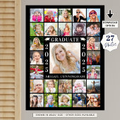 Afstudeerfeest 27 Fotocollage gepersonaliseerd Poster