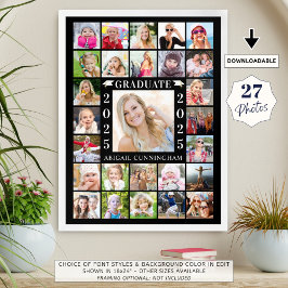 Afstudeerfeest 27 Fotocollage gepersonaliseerd Poster