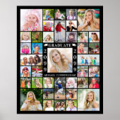 Afstudeerfeest 39 Fotocollage gepersonaliseerd Poster (Voorkant)