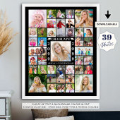 Afstudeerfeest 39 Fotocollage gepersonaliseerd Poster