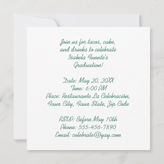 Afstudeerfeest Aankondiging Afstuderen feest (Achterkant)