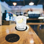 Afstudeerfeest afgestudeerde zwart goud ronde kartonnen onderzetter