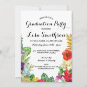 Afstudeerfeest Aloha Tropical Luau Party Uitnodige Kaart (Voorkant)