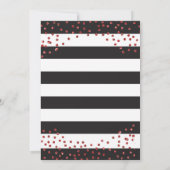 Afstudeerfeest Black and Red Glitter Uitnodiging (Achterkant)