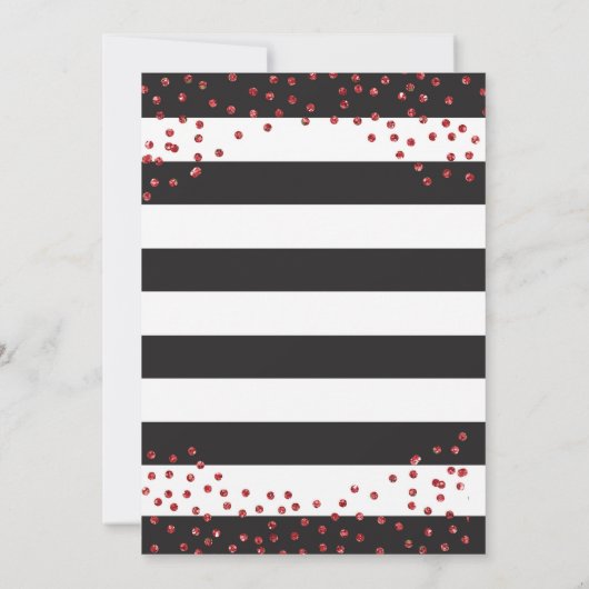 Afstudeerfeest Black and Red Glitter Uitnodiging (Achterkant)