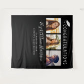 Afstudeerfeest Black Fotohouding Achtergrond Wandkleed (Voorkant (horizontaal))