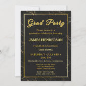 Afstudeerfeest Black Marble Calligraphy 2025 Kaart (Voorkant)